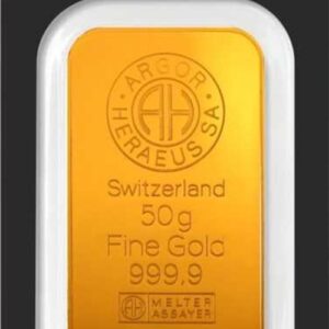 Zlatá investičná tehlička Argor Heraeus 50g